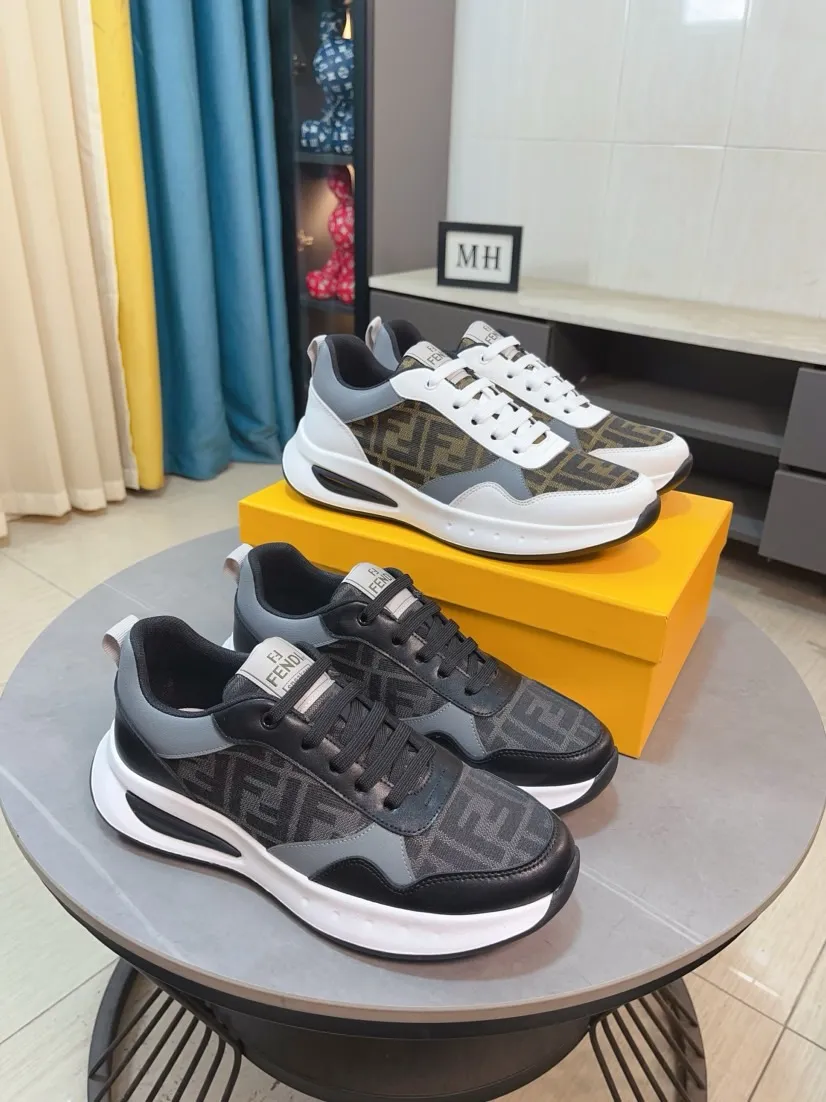 Men's Men's Shoes 💰438🌹🌹[fendi] Fendi's classic and comfortable men's, this complex sneaker is made of soft calfskin➕genuine leather lining➕original ultra-light rubber material with rough outsole. This unique light style is suitable for the casual and refined sensibility of this season. It is comfortable and natural on the feet. It is an everyday style for casual travel in autumn and winter! 38/44